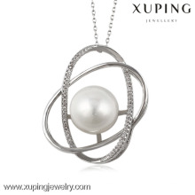 32119 xuping joyas de perlas joyas Rodio plateado Micropaved Cubic Zirconia Diamond Oval Pear